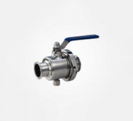 Sanitary quick assembling three piece ball valve